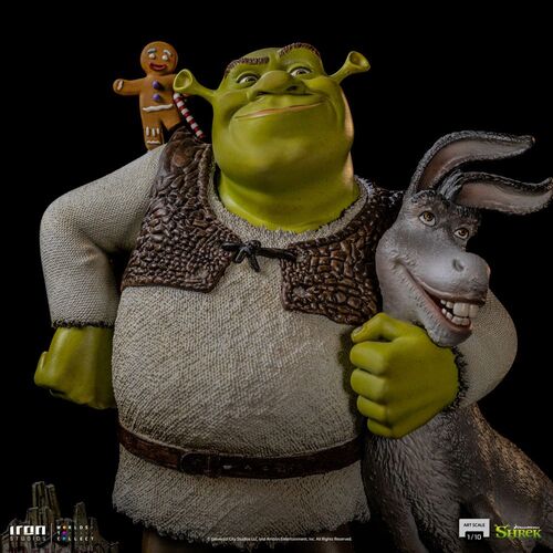 Shrek Estatua 1/10 Deluxe Art Scale Shrek, Donkey and The Gingerbread Man 26 cm