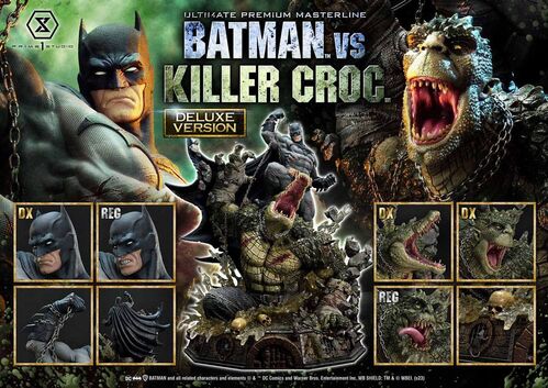 Batman Estatua Ultimate Premium Masterline Series Batman Versus Killer Croc Deluxe Bonus Version 71 cm