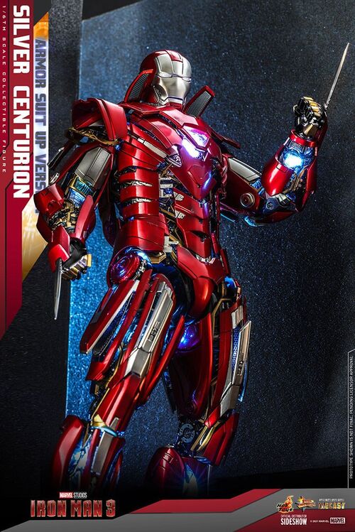 Iron Man 3 Figura Movie Masterpiece 1/6 Silver Centurion (Armor Suit Up Version) 32 cm