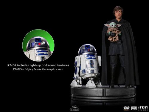 Star Wars The Mandalorian Estatua Legacy Replica 1/4 Luke Skywalker, R2-D2 & Grogu 54 cm