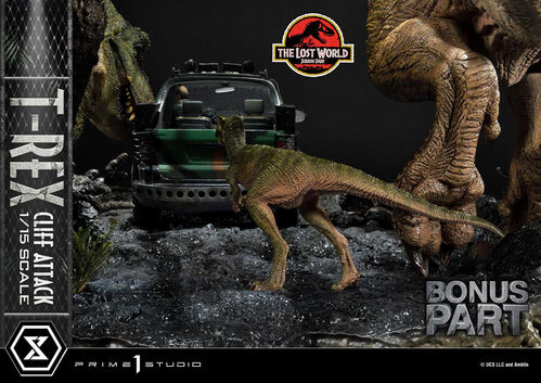 Jurassic World: The Lost World Estatua 1/15 T-Rex Cliff Attack Bonus Version 53 cm