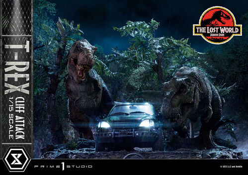 Jurassic World: The Lost World Estatua 1/15 T-Rex Cliff Attack Bonus Version 53 cm