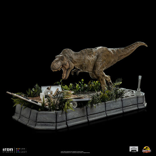 Parque Jursico Estatua 1/20 Demi Art Scale T-Rex attacks Donald Gennaro 30 cm