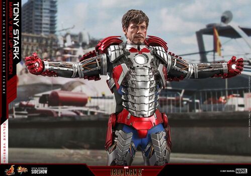 Iron Man 2 Figura Movie Masterpiece 1/6 Tony Stark (Mark V Suit Up Version) Deluxe 31 cm MMS600