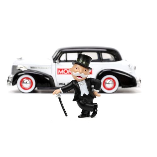 Monopoly Vehculo 1/24 Hollywood Rides 1939 Chevrolet Master Deluxe con Monopoly Figura