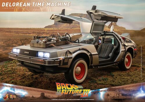 Regreso al Futuro III Vehculo Movie Masterpiece 1/6 DeLorean Time Machine 72 cm
