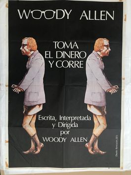 CARTEL DE CINE  "TOMA EL DINERO Y CORRE" PELICULA DIRIGIDA POR WOODY ALLEN 1969 100X70CM